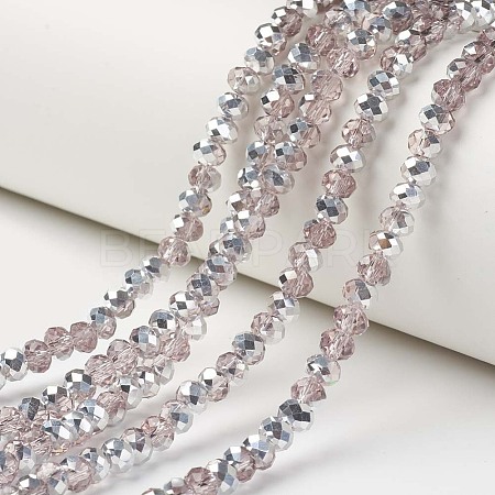 Electroplate Transparent Glass Beads Strands EGLA-A034-T3mm-M08-1