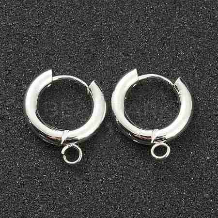 201 Stainless Steel Huggie Hoop Earring Findings STAS-P283-01E-S-1