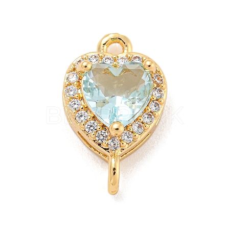 Brass Pave Cubic Zirconia Connector Charms KK-Z072-06G-01-1