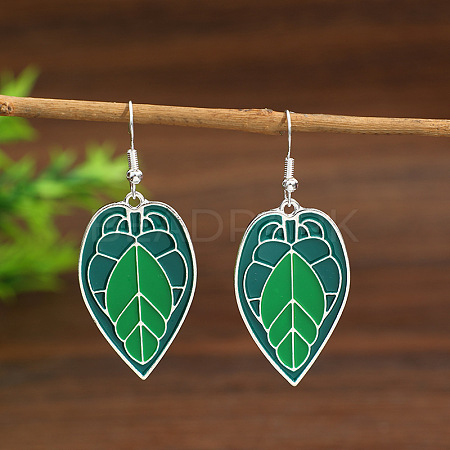 Alloy Enamel Dangle Earrings WGCF12B-02-1