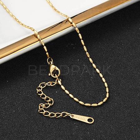 Ion Plating(IP) 304 Stainless Steel Oval Ball Chain Necklace for Men Women NJEW-M200-09G-1
