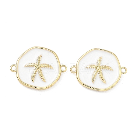Ocean Brass Enamel Connector Charms KK-C251-05G-01C-1