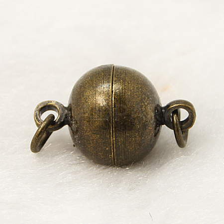 Brass Magnetic Clasps with Loops KK-MC021-AB-NF-1