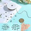 10M 304 Stainless Steel Paperclip Chains wih 50Pcs Open Jump Rings with 20Pcs  Lobster Claw Clasps FIND-SC0012-56B-3