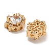 Brass Micro Pave Cubic Zirconia Beads KK-U037-02G-01-3