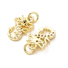 Brass Micro Pave Black Cubic Zirconia Charms CU-E003-18G-18-2
