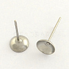 Non-Tarnish 304 Stainless Steel Post Stud Earring Findings X-STAS-R063-48-1