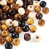100Pcs 5 Colors Wooden Beads WOOD-CD0001-13-3