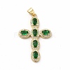 Rack Plating Brass Cubic Zirconia Pendants KK-G456-25G-04-1