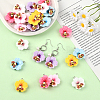 24Pcs 6 Colors Opaque Resin Pendants RESI-SC0006-46-5