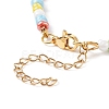 Acrylic Bear & Glass Seed Beaded Necklace for Women NJEW-JN03930-7