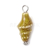 Vintage Style Glazed Porcelain Conch Shell Pendants PALLOY-JF03898-3
