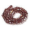 Transparent Electroplate Glass Beads Strands EGLA-A039-T4mm-B05-2