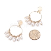 Natural Pearl Dangle Stud Earrings EJEW-TA00069-4