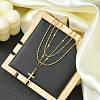Cross 304 Stainless Steel Pendant Necklaces for Women NJEW-G157-07G-2