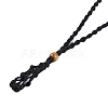 Braided Waxed Cord Empty Macrame Pouch Slider Necklace Making FIND-C061-01J-1