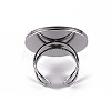 Non-Tarnish 201 Stainless Steel Cuff Pad Ring Settings X-STAS-S080-040G-P-4