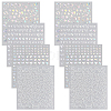 8 Sheets 4 Styles Laser Heart Pattern Nail Art Sticker DIY-CY0001-90-6