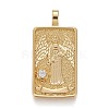 Brass Micro Pave Clear Cubic Zirconia Pendants ZIRC-Z004-01-2