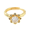 Clear Cubic Zirconia Adjustable Rings RJEW-L120-018G-10-2