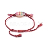 Printed Cowrie Shell Beads Braided Beads Bracelets BJEW-JB05058-03-2