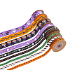 9Pcs 9 Styles Halloween Printed Polyester Grosgrain Ribbon OCOR-WH0085-74-1