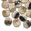 Natural Gemstone Chips Pendants PALLOY-T056-90-1