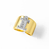 Brass Micro Pave Clear Cubic Zirconia Cuff Open Rings FS-WGA5D1D-09-1