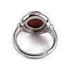 Natural Mixed Stone Round Adjustable Rings RJEW-K271-04P-5