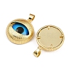 Eye Theme Brass Glass Pendants KK-L244-03G-03-2