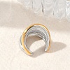 304 Stainless Steel Two-layer C-Shaped Cuff Earrings EJEW-M073-10PG-01-5