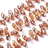 Electroplate Glass Faceted Teardrop Beads Strands EGLA-D014-33-1