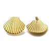 Ion Plating(IP) 304 Stainless Steel Sheel Shape Stud Earrings for Women EJEW-U027-04G-1