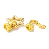 Star Rack Plating Brass Fold Over Clasps KK-A225-15G-2