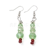 Christmas Glass Beads Dangle Earrings X-EJEW-JE01624-3