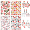 20 Sheets 4 Style Flower Pattern Ceramics Clay Water Transfer Paper DIY-CP0010-36B-1