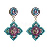 Bohemia Alloy Rhinestone Stud Dangle Earrings for Women WG793A0-01-5