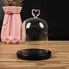 Heart Shaped Top Clear Glass Dome Cover BOTT-PW0003-001B-B03-1