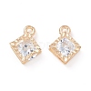 Alloy Clear Cubic Zirconia Charms ZIRC-A022-08G-1