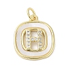 Rack Plating Brass Micro Pave Clear Cubic Zirconia Pendants KK-E102-33G-H-1