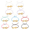 10Pcs 10 Color Alloy Infinity with Hope Link Bracelets Set for Men Women BJEW-TAC0008-01-2