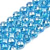 Transparent Electroplate Glass Beads Strands EGLA-N002-34C-B13-1