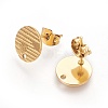 Ion Plating(IP) 304 Stainless Steel Ear Stud Findings STAS-O119-17B-G-1