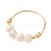 Natural Cultured Freshwater Pearl Finger Rings RJEW-JR01004-2