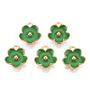 Light Gold Plated Alloy Enamel Pendants ENAM-R136-16F-1