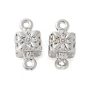 Brass Micro Pave Cubic Zirconia Connector Charms KK-U056-18P-1