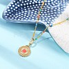 Brass Pendant Necklaces NJEW-R006-01G-03-3