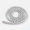 Electroplate Opaque Solid Color Glass Beads Strands EGLA-A034-P2mm-L16-2