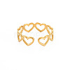 Ion Plating(IP) 304 Stainless Steel Open Heart Wrap Cuff Ring for Women RJEW-S405-194G-2