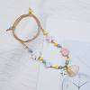 Ceramics Starfish Fish & Resin Shell Shape Pendant Adjustable Cotton Cord Necklaces for Women LS-NJEW-Z100-01A-G-1